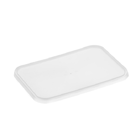 Ribbed Rectangular Lid - Freezer Container 185x125x7.5mm - Natural 50x10P