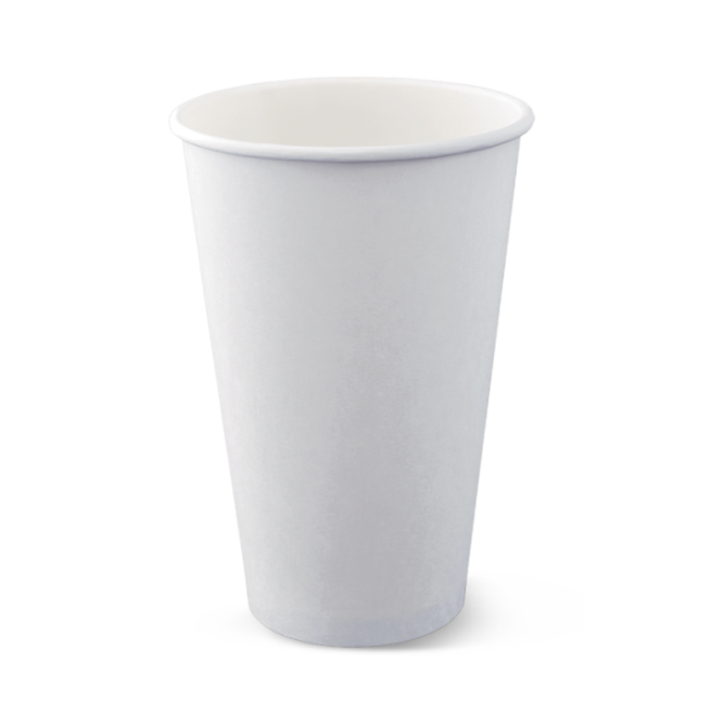 90mm Single Wall Coffee Cup 16oz/480ml - White 50x20P