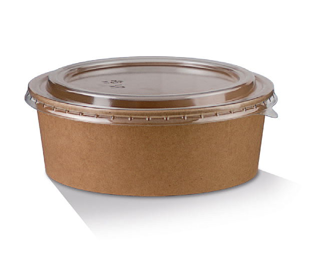 Salad Bowl Lid - Raised PET 150mm/Suit 16 to 32oz - Cold Food 50x6P