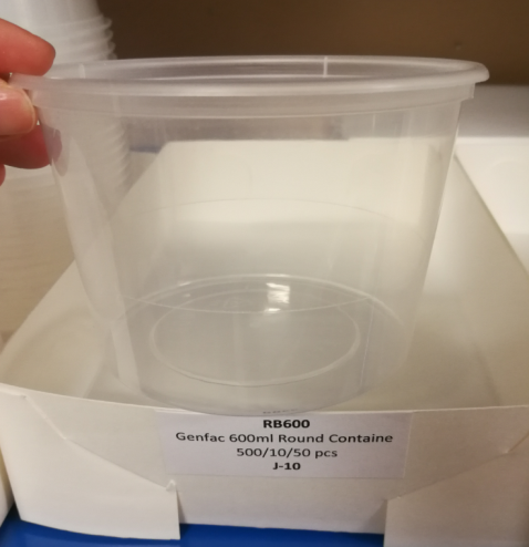 Round Container 600ml - Plastic 117.5x77mm - Clear 50x10P