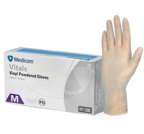 VITALS 1208 VINYL PD GLOVE-M 10X100