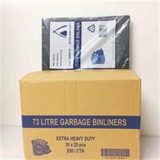 * Bin Liner 72lt - HD 760x900mm - Black 25x10P