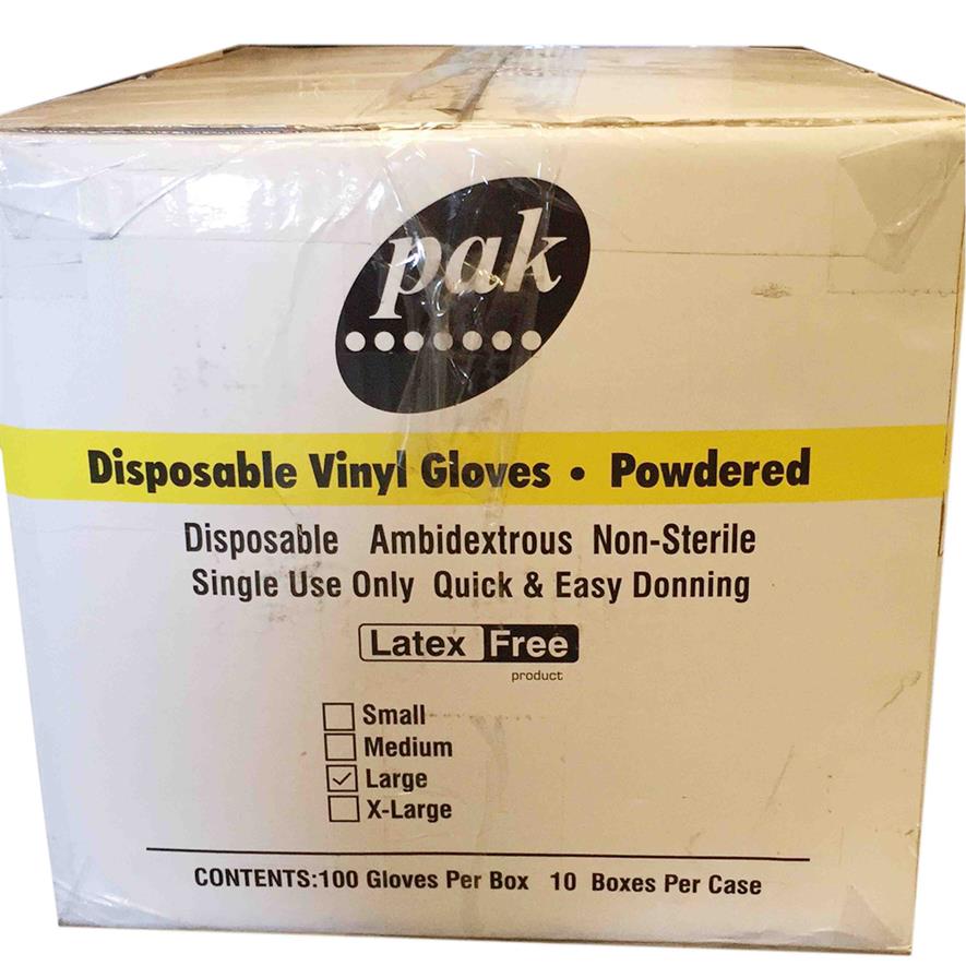 Vinyl Clear - Large - Powdered 100sx10P