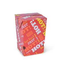 Chip Box Rectangular 100x59x151mm - Red with Hot Food Fast - 500s