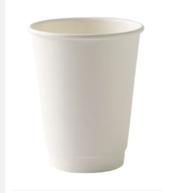 90mm Double Wall Coffee Cup 16oz/480ml - WHITE 25x20P