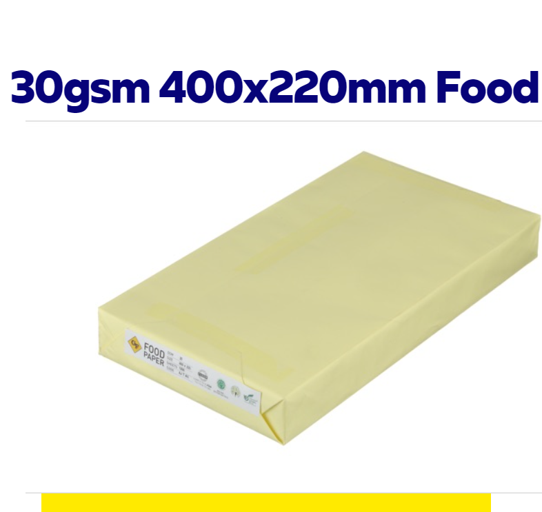 Lunch Wrap Paper 30gsm - 1/3cut 400x220mm - White 1200s