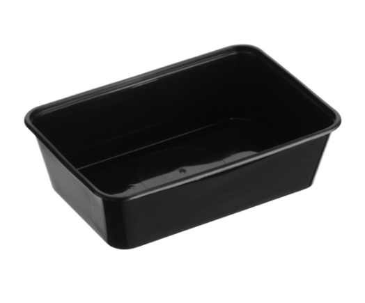 Rectangular Container 650ml - Plastic 175x118x49mm - Black 50x10P