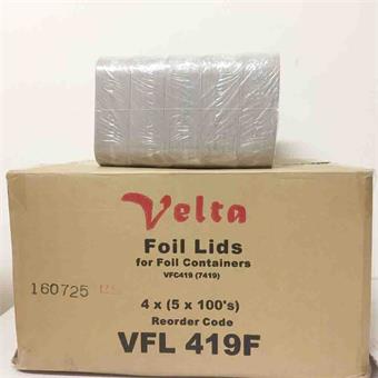 Rectangular Foil Container Lid 419/448 - Silver 100x5P