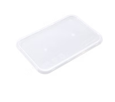 Rectangular Flat Lid - Plastic 178x123x7.5mm/Suit 500-1000  - Clear 50x10P