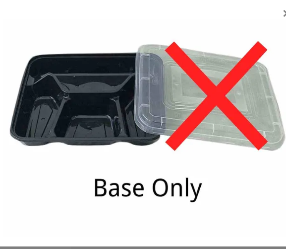 4-Compartment Container Black Base-300s/ctn