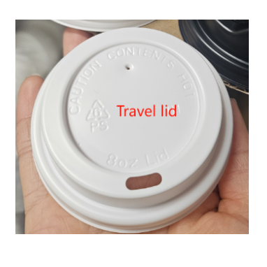 90mm Hot Travel Lid suit 12oz - White 100x10P