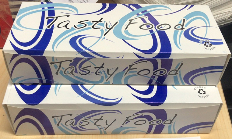 Chip Box Medium 257x140x60mm - Sea Food Blue Pattern 500s