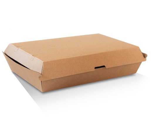 Family 290x170x85mm - Snack Box Fluted Board - Corrugated Brown 50x2P