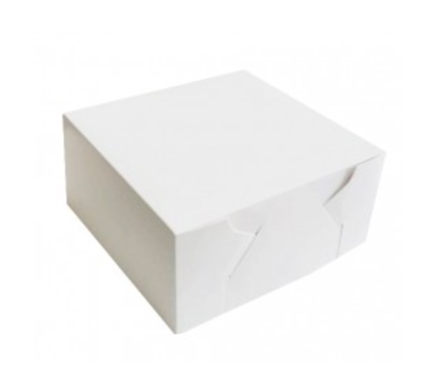 Milkboard Cake Boxes 9x9x4 (230x230x100mm) - White 100s