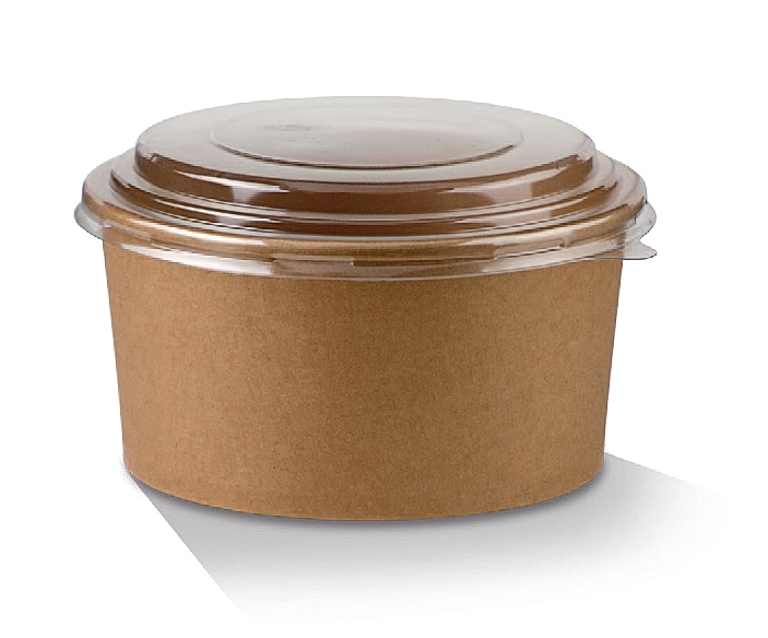 Paper Bowl Lid 185mm - PET Raised Clear 50x6P