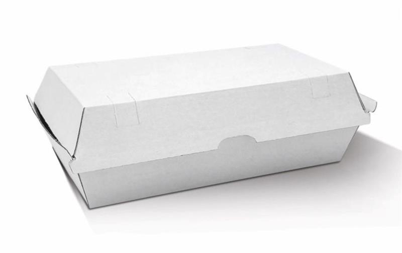 Corrugated Large - Snack Box 205x106x76mm - White - 50x4P