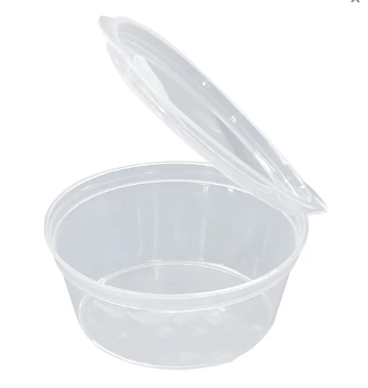 Sauce Container Hinged Lid 35ml - Plastic Clear 50x20P