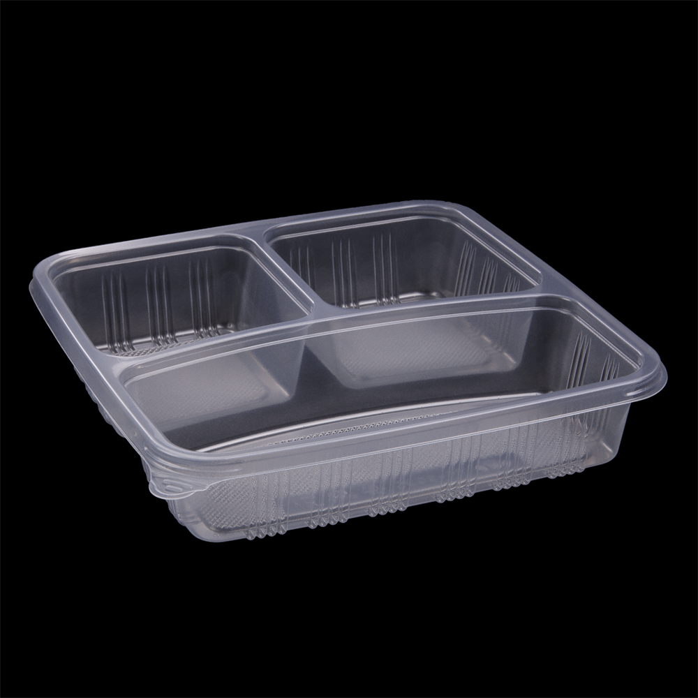 Square 3-Compartment Container - Premium Clear 300s
