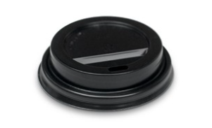 62mm Coffee Lids - 4oz Hot & Cold Lid - Plastic Black 50sx20P