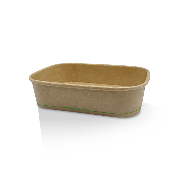 Rectangular Container 500ml - PP Coated 172x120x41mm - Kraft 300s