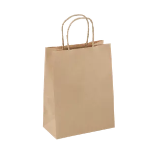 Uber Extra Small 210x120x270mm - Twist Paper Bag - Kraft 250s