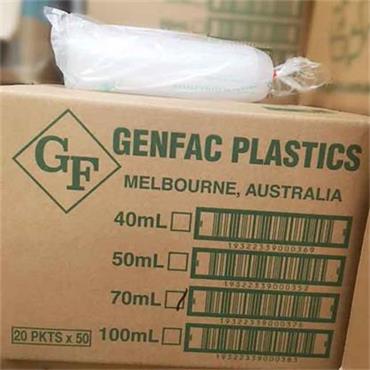Sauce Container 70ml - Plastic Clear 50x20P