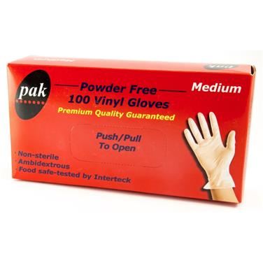 Gloves Vinyl Clear - Medium - Powder Free 100sx10P