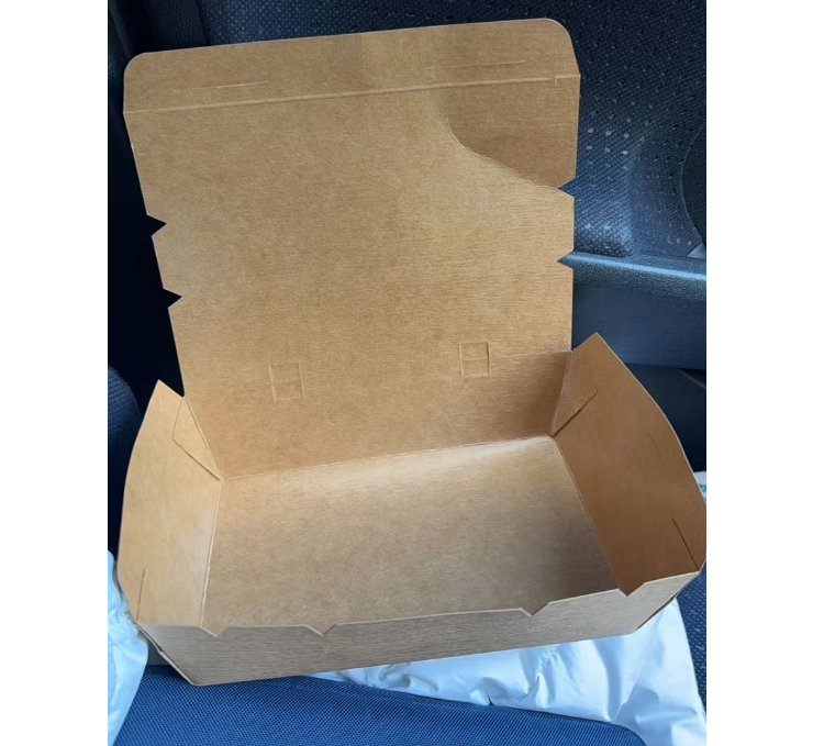 Lunch Box Medium 1100ml - Coated -brown-50s X 4pack