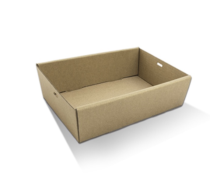 Catering Tray Small - Rectangle Corrugated 255X155X80mm - Kraft 50s