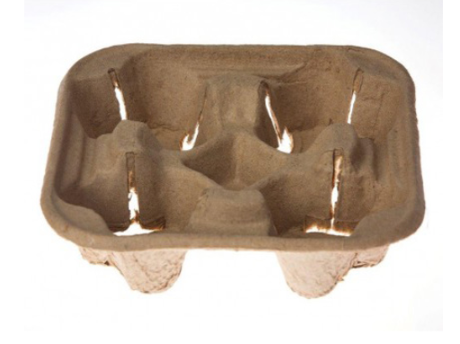 Drink Trays 4 Cup Egg  Board 225x225x45mm - Brown 50x4P