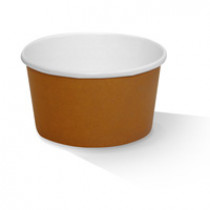 Paper Bowl 8oz/240ml - PLA Hot/Cold 90x75x62mm - Brown 50x20P