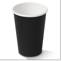 90mm Single Wall Coffee Cup 8oz/240ml - Black 50x20P