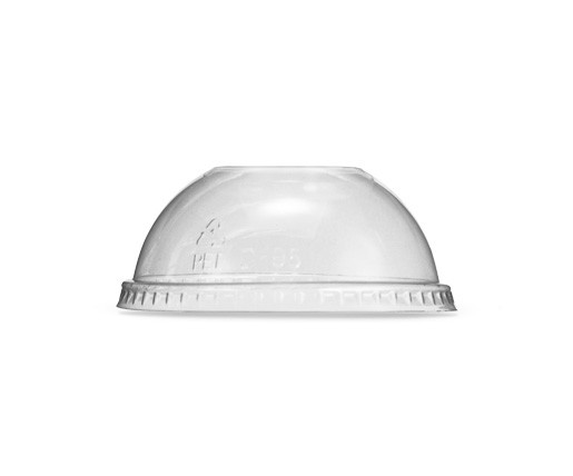 95mm PET Dome Lid - U Cup No Hole - Clear 100x10P