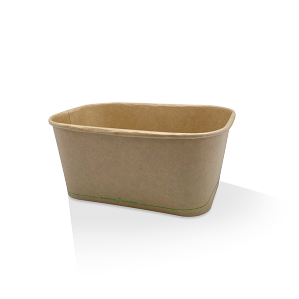 Rectangular Container 1000ml PP Coated  172x120+146x95+75mm- Kraft-50s X 6p