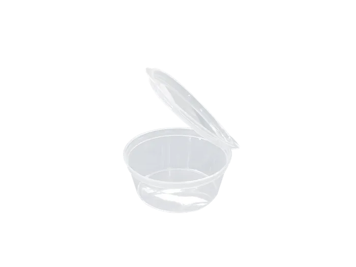 Sauce Container Hinged Lid - 35ml Clear Plastic-1000s/20p