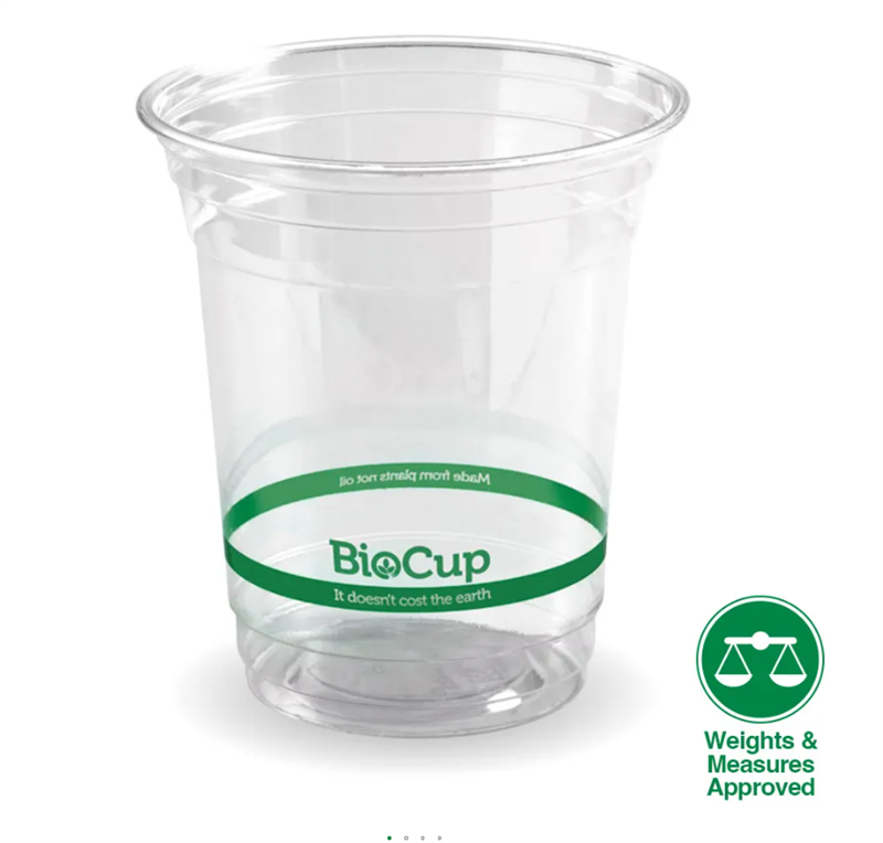 96mm PET Cup 14oz/420ml - Green Stripe Clear 50x20P