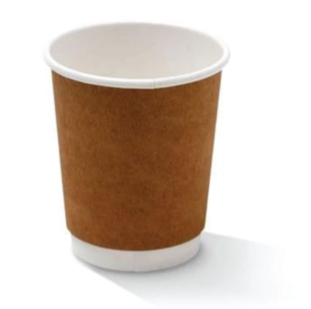 80mm Double Wall Coffee Cup 8oz/240ml - Brown 25x20P