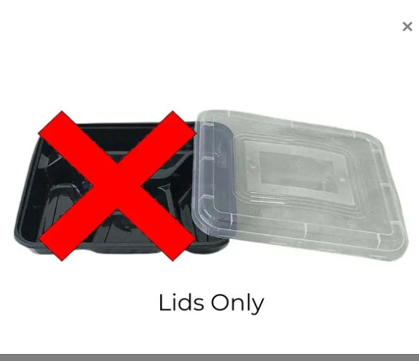 3/4Compartment Container Clear Lid Only 300's/ctn