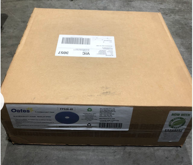 Scrub 400mm - Medium Duty 5 pads - Oates Blue