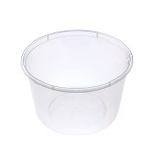 Round Container 500ml - Plastic 117.5x68mm - Clear - 50x10P