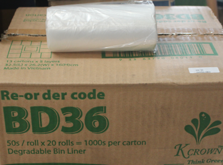 Bin Liner 36lt - 700x590mm - White 50x20P