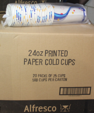 96mm Milkshake Paper Cup 24oz/700ml - White with Printed 25x20P