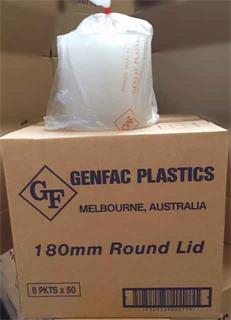 Plastic Bowl Round Lid 180mm - Plastic 180x7.5mm - Clear 50x8P
