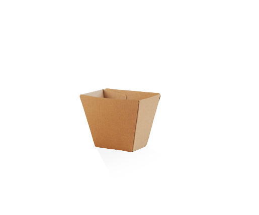Chip Cups - Corrugated Fluted Board 70x45x90mm - Plain Brown - 100x5P