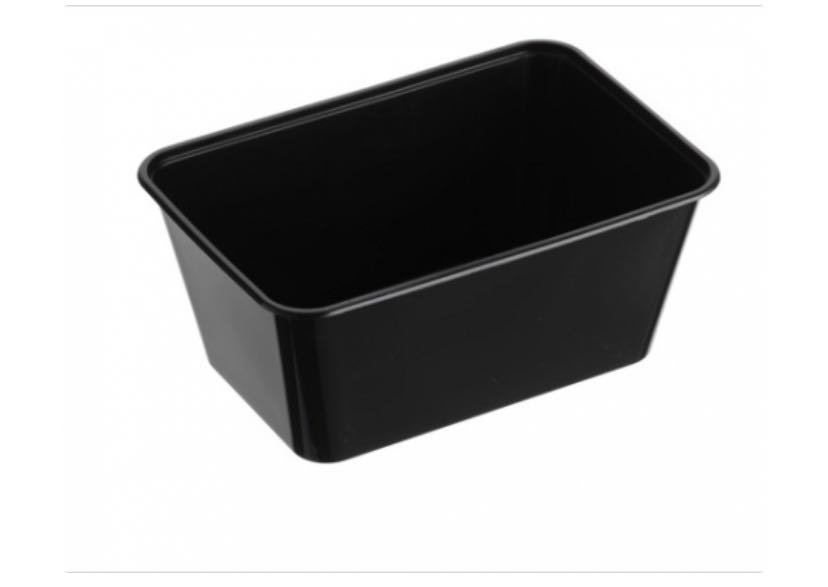 Rectangular Container 1000ml - Plastic 175x118x76mm - Black 50x10P