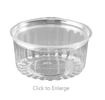 Show Bowl Flat Lid 12oz /341ml - Plastic 116x55mm - Clear 50x5P