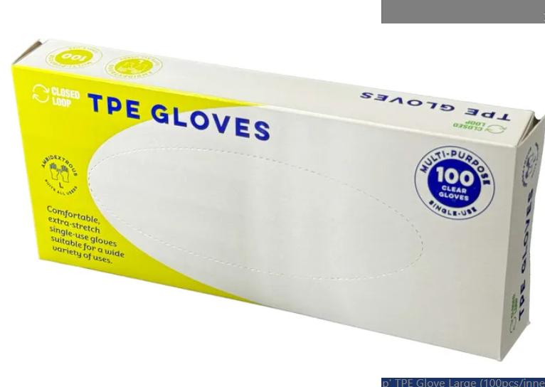TPE Gloves Large - Clear 200x10P