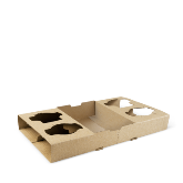Drink Trays 4 Cups - Corrugated Fluted Board 290x174x37mm - Brown 100s