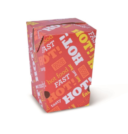 Chip Box Large 91x91x135mm - Red with Hot Good Food - 500s