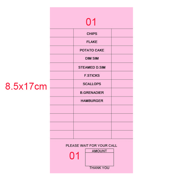 Order Paper Book - 85x170mm - Pink 100s